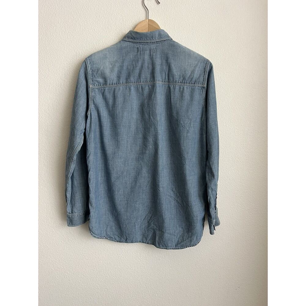 madewell chambray Top shirt Button Up Long Sleeve Blue Size Small - Picture 2 of 6
